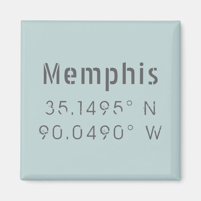 Aimant Longitude et latitude de Memphis (Devant)