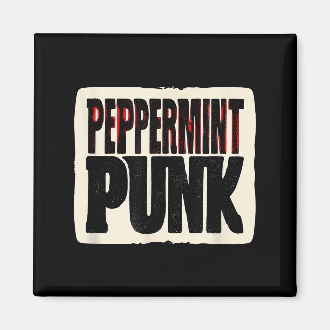 Aimant Look Cool Punk Peppermint pour garçons et filles (Devant)