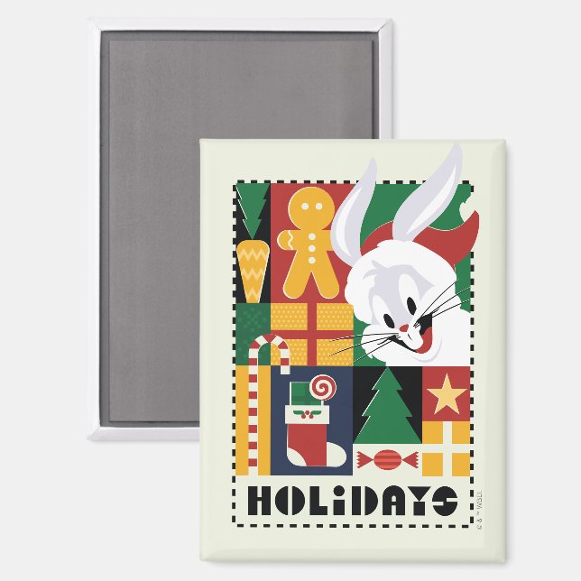 Aimant LOONEY TUNES™ BUGS BUNNY™ Holidays Badge (Recto/Verso)