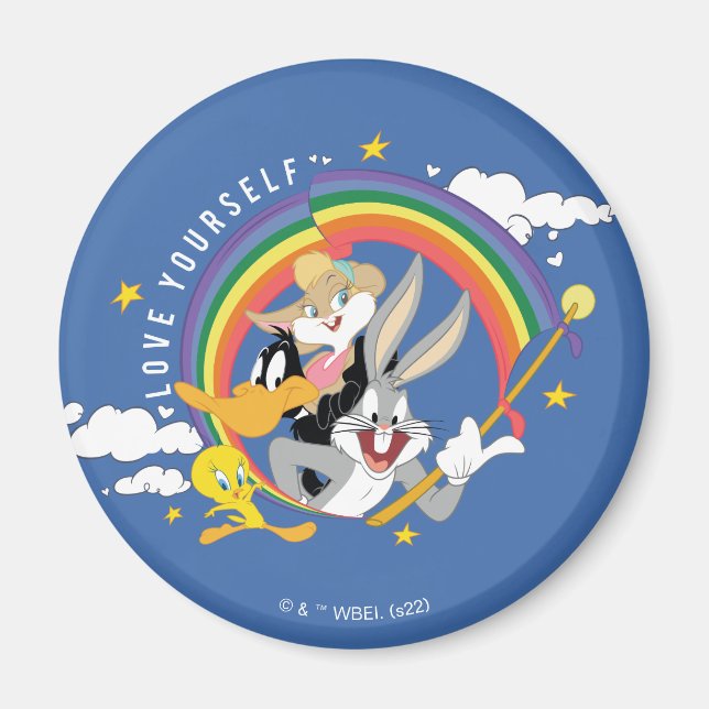Aimant LOONEY TUNES™ - Love Yourself Pride Badge (Devant)