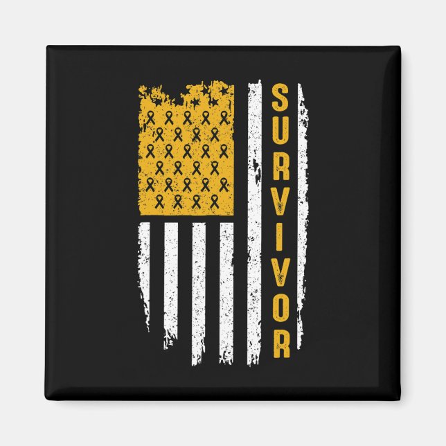 Aimant L'or de sensibilisation au cancer de l'enfance pou (Devant)