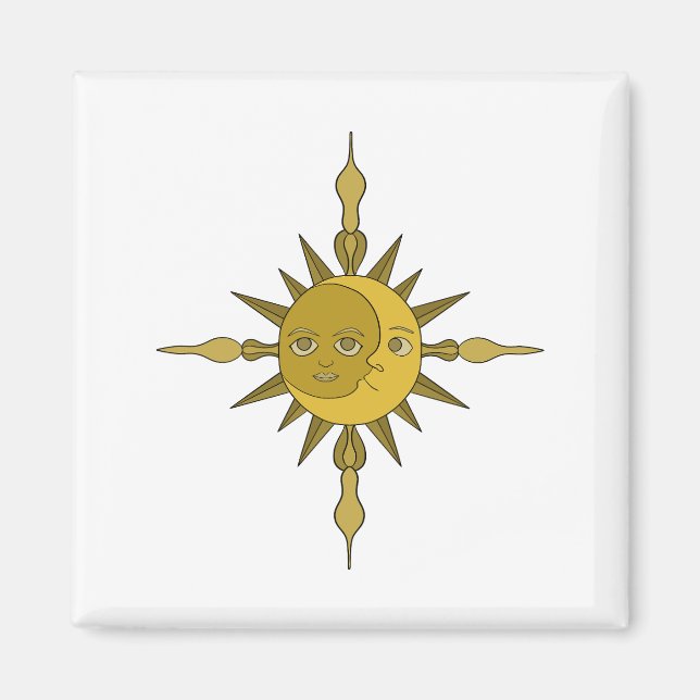 Aimant L'ornement du soleil et de la lune (Devant)