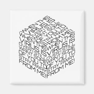 Aimant Lorsque ce virus surpasse le cube de texte noir