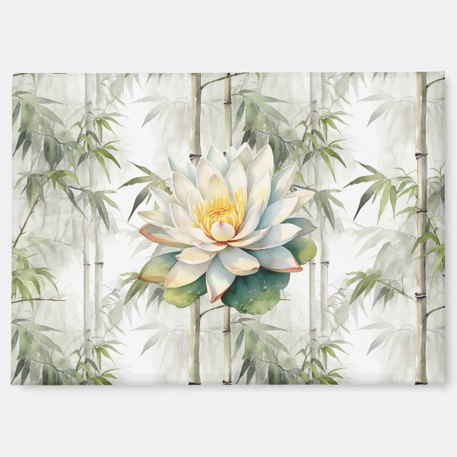 Aimant Lotus de sérénité en bambou (Recto)