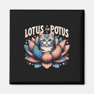 Aimant Lotus For Potus Us Amoureux de les chats Du Drapea