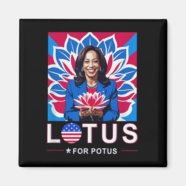 Aimant Lotus For Potus USA Election Kamala Harris 2024 (Devant)