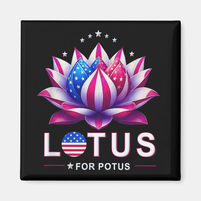 Aimant Lotus pour Potus Kamala Harris tendance Lotus Potu (Devant)