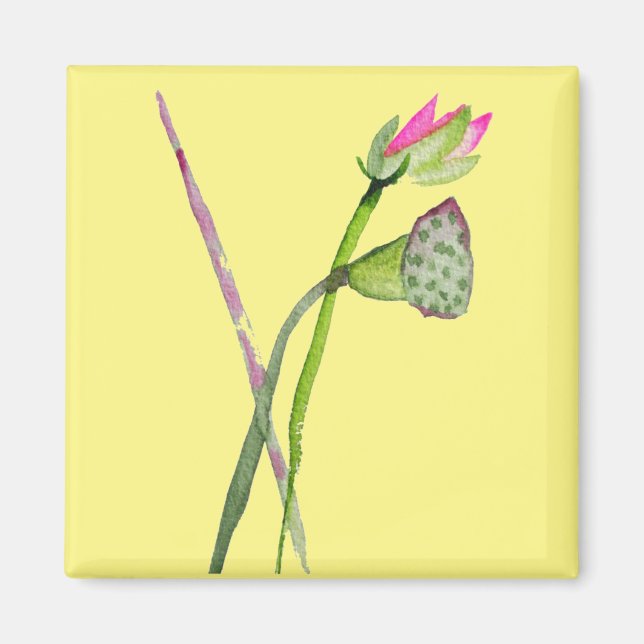 Aimant Lotus rose Fleur Zen Art bouddhiste (Devant)