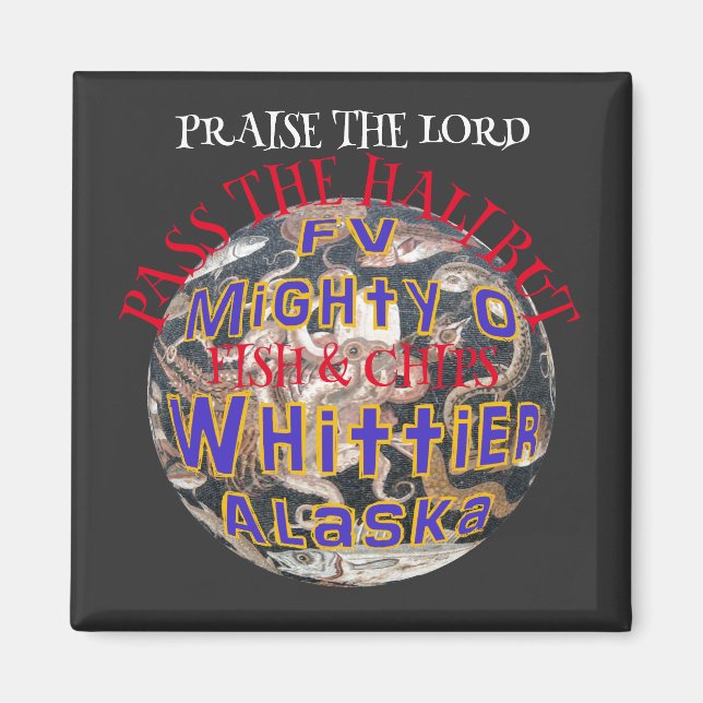 Aimant Louange Lord Halibut Poisson & Chips FV puissant O (Devant)