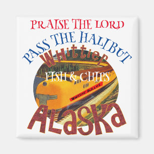 Aimant Louez le Seigneur Passez le Poisson et les Frites 