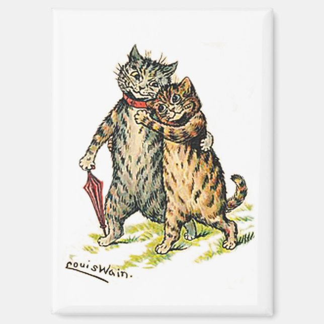 Aimant Louis Wain, Couple de chats (Recto)