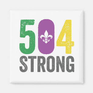 Aimant Louisiana Strong 504 NOLA Strong Mardi Gras