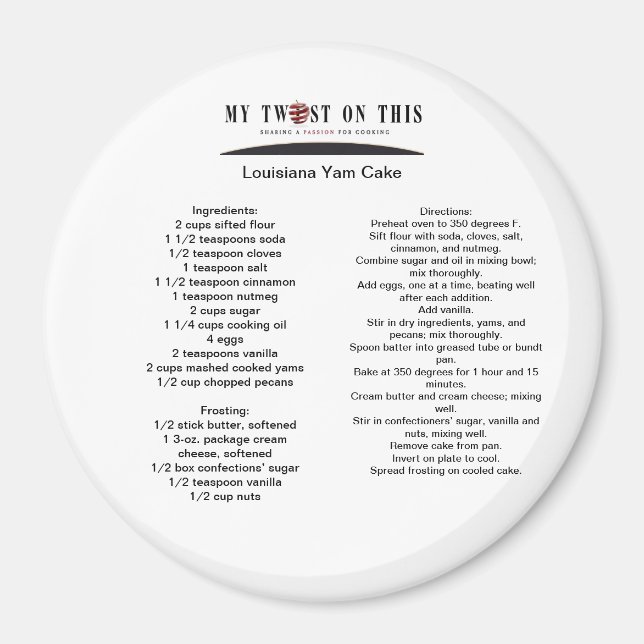 Aimant Louisiane Yam Cake (Devant)