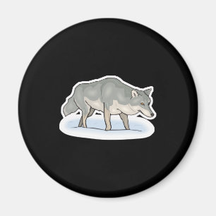 Aimant loup dans la neige