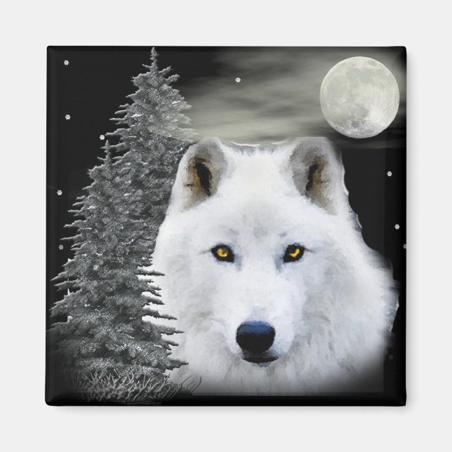 Aimant loup des neiges arctique (Devant)