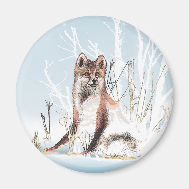 Aimant Loup d'hiver (Devant)
