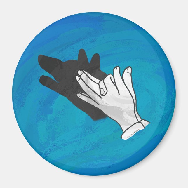 Aimant Loup en bleu (Devant)