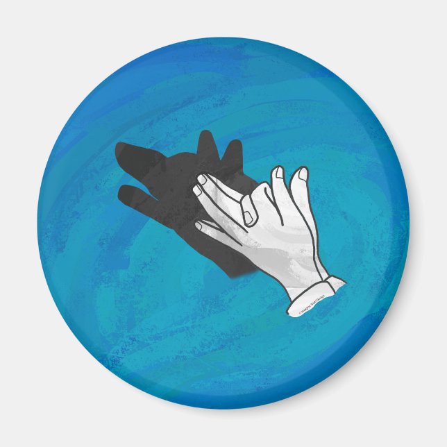 Aimant Loup en bleu (Devant)