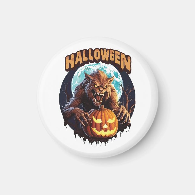Aimant Loup-garou d'Halloween (Devant)