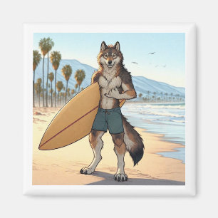 Aimant Loup surfeur