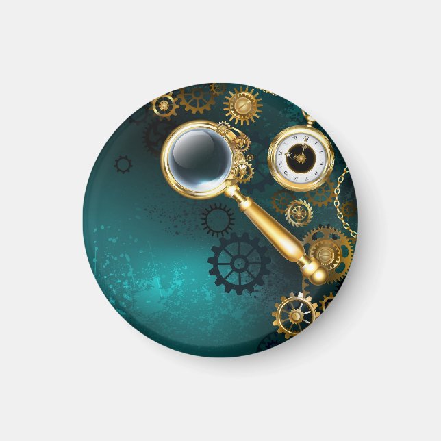 Aimant Loupe en style Steampunk (Devant)