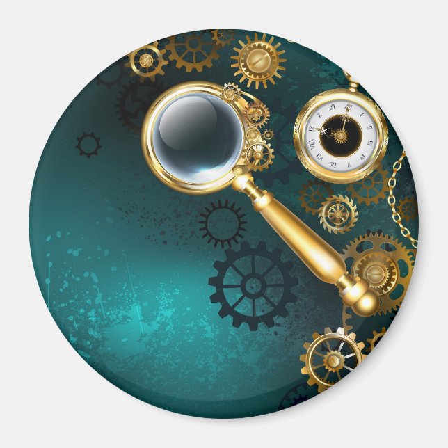 Aimant Loupe en style Steampunk (Devant)
