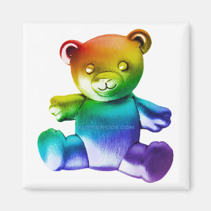 Aimant L'ours en peluche en métal brossé SlipperyJoe's dé