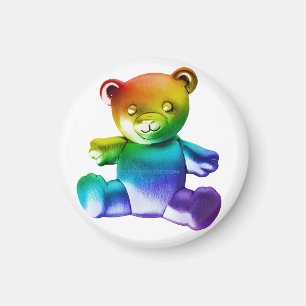 Aimant L'ours en peluche en métal brossé SlipperyJoe's dé