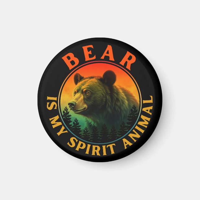 Aimant L'ours est mon animal spirituel (Devant)