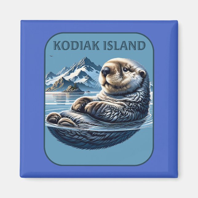 Aimant Loutre de mer de l'île Kodiak Alaska (Devant)