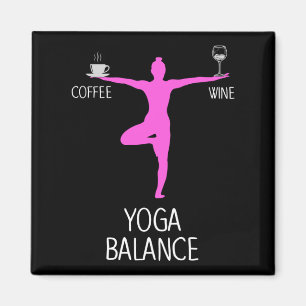 Aimant Louveur de vin et de café Yoga