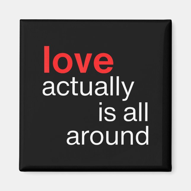 Aimant Love Actually Is All Around Funny Quote Family Mat (Devant)