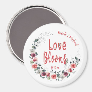 Aimant Love Blooms Personnalisée Mariée Groom Mariage Dat