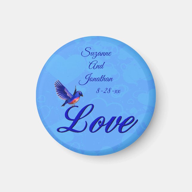 Aimant Love Bluebird Mariage Personnalisé  (Devant)