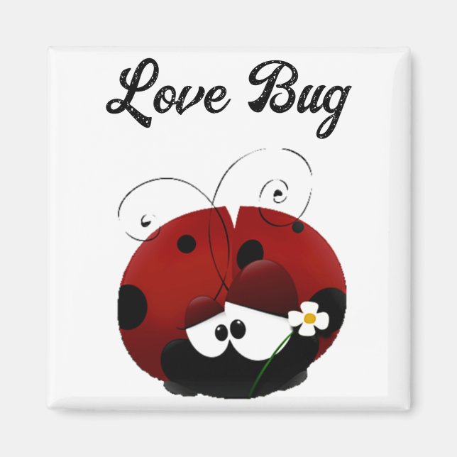 Aimant Love Bug Coccinelle Mignon Dessin Animé Saint Vale (Devant)