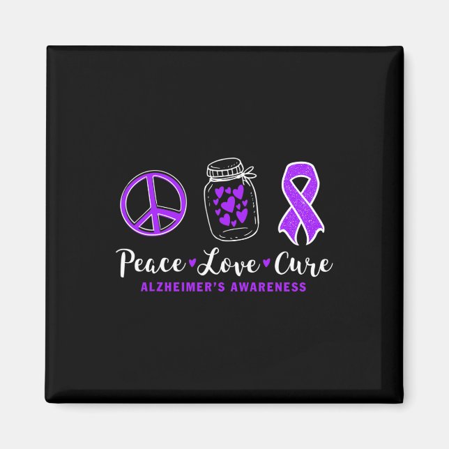 Aimant Love Cure For Alzheimerheimer S Warrior Tee Heimer (Devant)