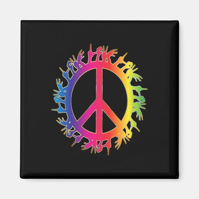 Aimant Love Deaf Peace Sign Language Hand Taling Enseigna (Devant)