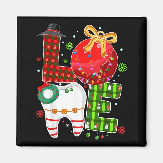 Aimant Love Dental Life Bauble Tooth Dentist Fall Christm (Devant)