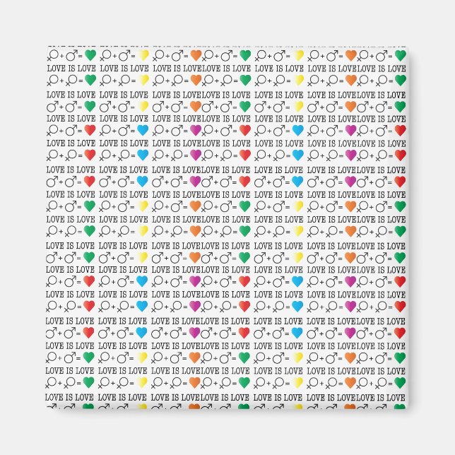 Aimant LOVE est LOVE égalité citation dans les couleurs a (Devant)