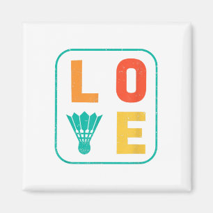 Aimant Love Graphic Badminton Joueur navette Joueur Sport