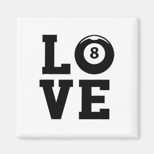 Aimant Love Graphic Pool Billard Snooker Billard Cue 8-ll