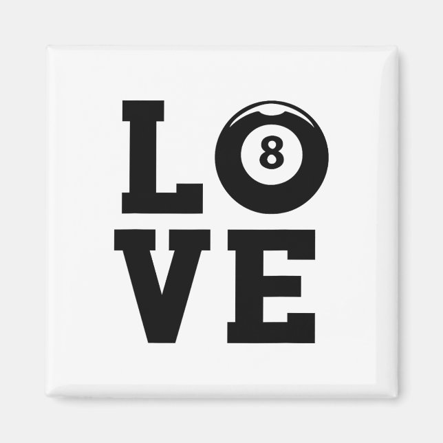Aimant Love Graphic Pool Billard Snooker Billard Cue 8-ll (Devant)