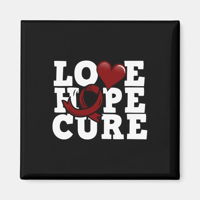Aimant Love Hope Cure - Sensibilisation aux cellules de f (Devant)