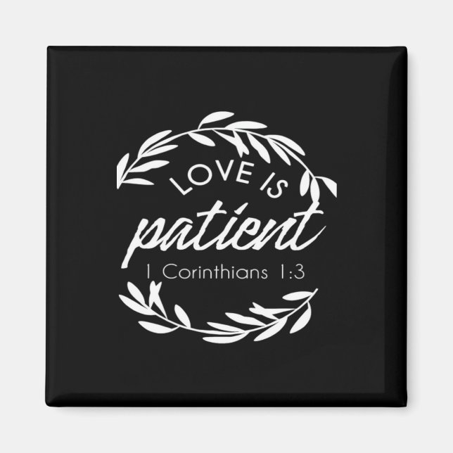 Aimant Love Is Patient Corinthians Scripture Minimal Desi (Devant)