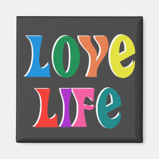 Aimant LOVE LIFE ~ message chrétien personnalisable (Devant)