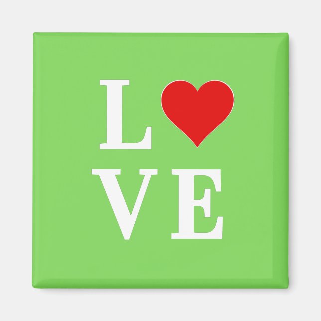 Aimant LOVE Lime Vert Moderne (Devant)