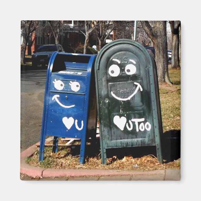 Aimant love mailboxes : je vous coeur (Devant)