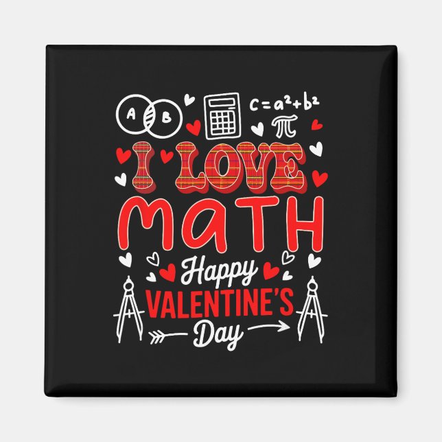 Aimant Love Math Happy Valentine's Day Math Teacher Stude (Devant)