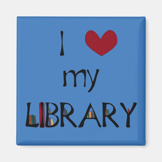 Aimant Love My Library - Changer de couleur (Devant)
