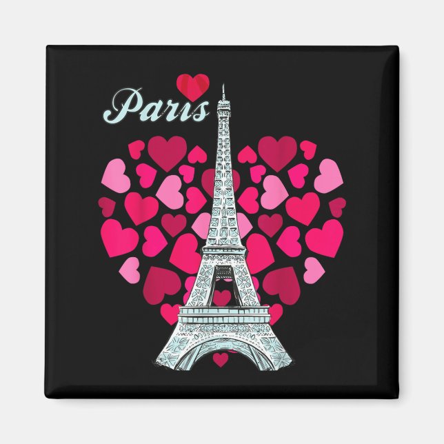 Aimant Love Paris Heart Eiffel Tower Souvenir France Fren (Devant)